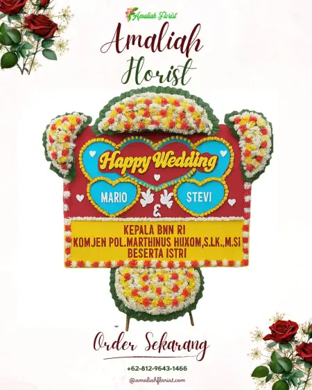 Papan Bunga Pernikahan Begawat